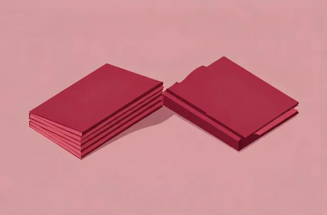 Illustration of a cleansing balm specification sheet handing off to a quotation folder